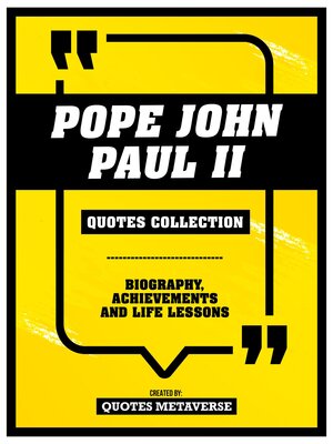 cover image of Pope John Paul II--Quotes Collection